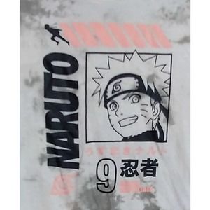 Naruto Shippuden T-Shirt. Youth 2X (18). White Tye Dye. Anime